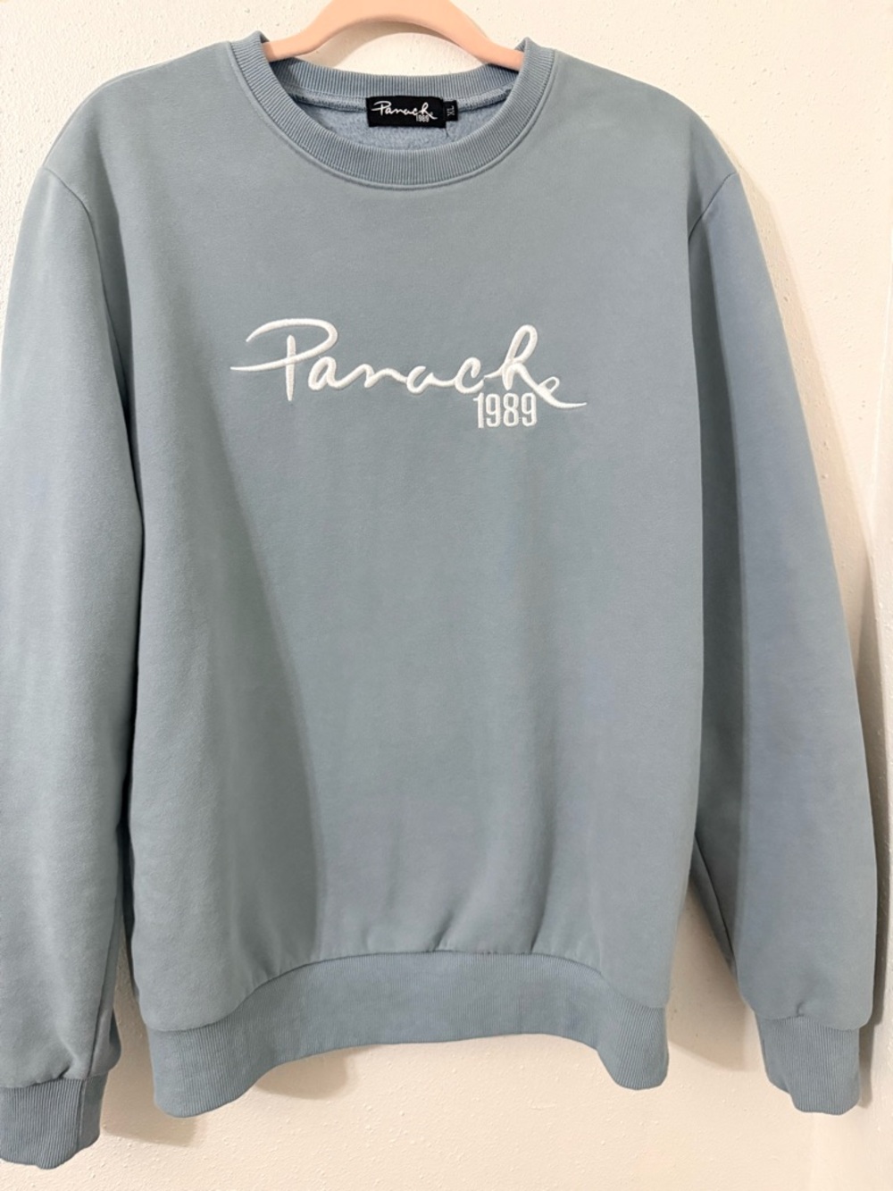 Panache Light Blue Crewneck Sweatshirt with White Logo